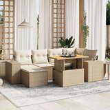  7-dijelni set vrtnih sofa od poliratana s jastucima bež | shoptok.hr
