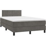  box spring s madracem LED tamnosivi 120 x 190 cm baršun | shoptok.hr