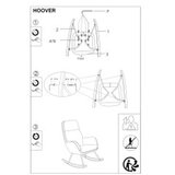  Fotelja za ljuljanje HOOVER - Baršunasta tkanina - siva | shoptok.hr