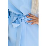 Numoco 287-36 SOFIA Butterfly Dress with Waist Tie - Pastel Blue | shoptok.hr