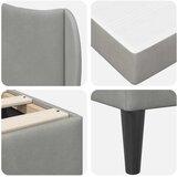  Krevetna konstrukcija 2 pcs Svjetlosiva 90 x 190 cm Baršun | Shoptok.si