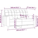  Dvosjed s ukrasnim jastucima krem 140 cm od tkanine | shoptok.hr