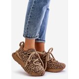 Boto Women's Suede Sneakers On Platform With Thick Lacing Leopard Artiker | shoptok.hr