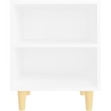  Noćni ormarići s drvenim nogama 2 kom bijeli 40 x 30 x 50 cm | Eponuda.ba