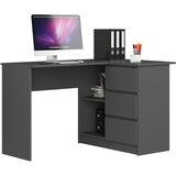 AKORD B16 Kotna Pisalna Miza, Desna Izvedba, Siva, (5000333055) | Shoptok.si