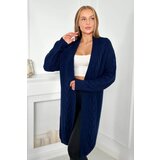 Kesi Cardigan sweater weave braid navy blue Cene