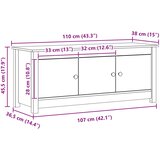  Ormar za cipele Vosak Smeđa 110 x 38 x 45,5 cm Masivna borovina | shoptok.hr
