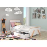 ADRK Jednokrevetni krevet KORAL s ladicom 180x80 cm - BIJELA-BUKVA Cijene