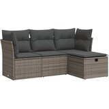  4-dijelni set vrtnih sofa od poliratana s jastucima sivi | shoptok.hr