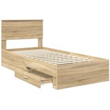  Krevetna konstrukcija s uzglavljem Sonoma hrast 100 x 200 cm | shoptok.hr