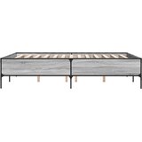  Okvir za krevet boja hrasta 120x190cm konstruirano drvo i metal Siva 120 x 190 cm | Shoptok.si