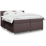 vidaXL Box spring postelja z vzmetnico temno rjav 200x200 cm blago, (21302408) Cene