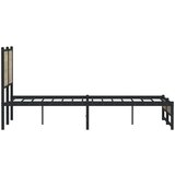 vidaXL Kovinski posteljni okvir z vzglavjem sonoma hrast 137x190 cm, (21322034) | Shoptok.si