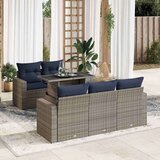 vidaXL 6-dijelni set vrtnih sofa poliratan i bagrem s jastucima sivi | shoptok.hr