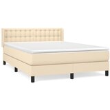 Maison Chic Box spring postelja - Vzmetna postelja z vzmetnico krem 140x200 cm blago SL14626, (21883207) | Shoptok.si