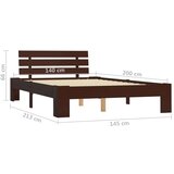  Posteljni okvir temno rjav iz trdne borovine 140x200 cm, (20644485) | Shoptok.si