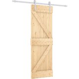 Drsna vrata s kompletom vodil 70x210 cm trdna borovina, (20999160) | Shoptok.si
