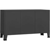  Komoda antracit 105 x 35 x 62 cm od metala i stakla | shoptok.hr