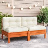 Maison Chic Vrtni kotni kavč - Zunanji kavč brez naslonov voščeno rjava trdna borovina, (22041088) | Shoptok.si