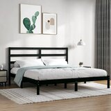 Maison Chic Posteljni okvir - Dvoposteljna postelja - Zakonska postelja črn iz trdne borovine 200x200 cm-J4872, (21761588) | Shoptok.si