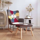  Stolica za ljuljanje s osloncem za noge patchwork od tkanine Cijene