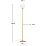Kave Home Bela/v zlati barvi stoječa svetilka s steklenim senčilom (višina 155 cm) Brisia – | Shoptok.si