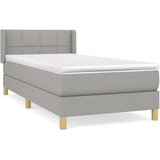  Box spring postelja z vzmetnico svetlo siva 90x200 cm blago | Shoptok.si