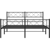  Metalni okvir kreveta uzglavlje i podnožje crni 140x200 cm | shoptok.hr