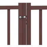 vidaXL Ograda za pse z vrati zložljiva 4 paneli rjava 320cm topolovina | Shoptok.si