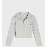 Sinsay Rebrasti half-zip džemper s vezom pudlice | shoptok.hr