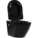  Viseča WC školjka z vgradnim kotličkom keramika črna, (20766841) | Shoptok.si
