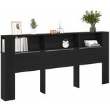  Glava kreveta s ormarićem Crni hrast 220 x 18,5 x 102,5 cm | shoptok.hr
