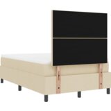 Box Spring Krevet s Madracem &amp LED Bež 120x200 cm Tkanina | shoptok.hr