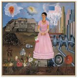  Slika - Frida Kahlo – Self-Portrait on the Borderline Between Mexico and the United States 60x60 U prirodnom drvenom okviru | shoptok.hr