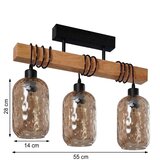 Brilagi Plafonski luster WOOD GLASS 3xE27/60W/230V borovina/crna/zadimljeno-smeđa | Eponuda.com
