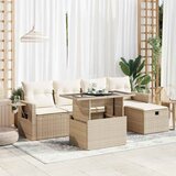 vidaXL 6-dijelni set vrtnih sofa s jastucima bež od poliratana | shoptok.hr