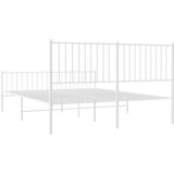  Metalni okvir kreveta uzglavlje i podnožje bijeli 150 x 200 cm | shoptok.hr