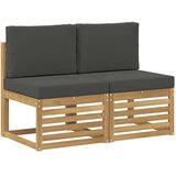 2 Kos Srednji zunanji kavč Masiven les akacije Bela, (5000270128) | Shoptok.si