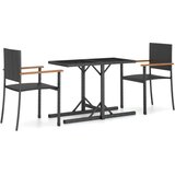  3-dijelni vrtni blagovaonski set crni | shoptok.hr