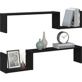  Polica na zidu s policom 2 pcs Crni hrast 100 x 15 x 20 cm | shoptok.hr
