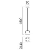  Redo 01-1495 - LED luster na sajli LOLLI LED/6W/230V prečnik 14 cm bela | Eponuda.com