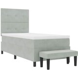  s opruga kutije Svijetlo siva 200 x 90 cm Baršun | shoptok.hr