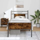 vidaXL Posteljni okvir brez vzmetnice hrast 90x190 cm inženirski les | Shoptok.si