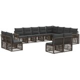 vidaXL Vrtna sedežna garnitura 12 pcs Siva in temno siva poli ratan, (5000269966) | Shoptok.si