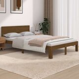  Posteljni okvir medeno rjav iz trdnega lesa 120x190 cm 4FT, (20644853) | Shoptok.si
