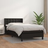 The Living Store Box spring postelja z vzmetnico črna 90x200 cm umetno usnje - Box Spring Postelja, (21517703) Cene