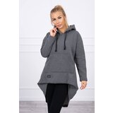 Kesi Padded sweatshirt with a long back and a graphite hood Cijene