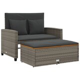 Maison Chic Vrtni kavč - Zunanji kavč z blazinami 2-sedežni siv poli ratan in akacijev les, (22043647) | Shoptok.si