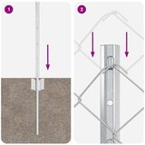 vidaXL Ograja iz verige s 22 U stebrički Srebrna 0.6x25 m Jeklo | Shoptok.si