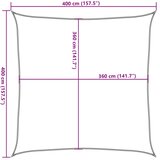  Jedro za zaštitu od sunca 160 g/m² crno 4 x 4 m HDPE | shoptok.hr